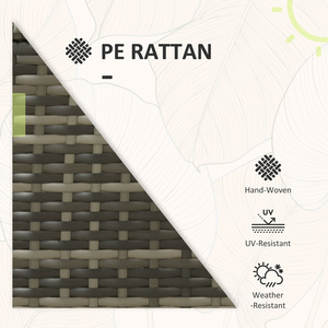 Outsunny 3 Pieces Rattan Bistro Set with Adjustable Backrest - Mix-Grey by Outsunny