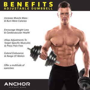 Adjustable Dumbbells Weights Home Gym Equipment - Black by Kelly Weights