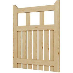 Spruce Wood Garden Fence Gate with Raised Sides by Livingandhome