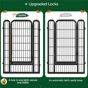 8 Panels Metal Dog Playpen Pet Exercise Barrier - Black / Large by Yaheetech