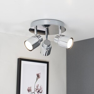Modern Polished Chrome IP44 Rated 3 Way Round Plate Bathroom Ceiling Spotlight - Silver by ValueLights