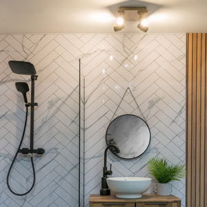 Benton 4 Way Square Plate Ceiling Spotlight Antique Brass - Gold by ValueLights