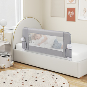 Foldable Toddler Bed Rail - Grey by Costway