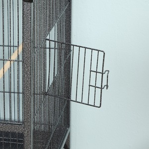 PawHut Large Bird Cage with Divider Slide Tray for Finches Canaries - Black by PawHut