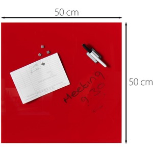 Wall Mount Glass Memo Board - red / 1 by CARME