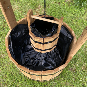 Large Wooden Wishing Well Garden Planter - Natural / 1 by Selections