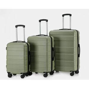 3 Piece Set Of Suitcase Travel Luggage - Olive Green by OHS