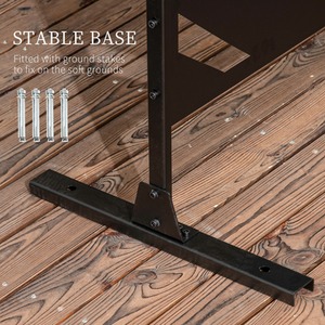 Outsunny Metal Outdoor Privacy Screen - Black / Cut-out Leaf by Outsunny