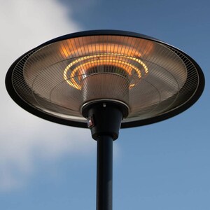 2.1kW IP44 Free Standing Halogen Patio Heater - Black by Primrose