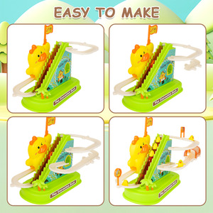 Ducks Electric Roller Coaster Chasing Race Track Toys Game Set - yellow