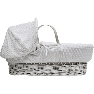 White Dimple White Wicker Moses Basket - White by Kinder Valley