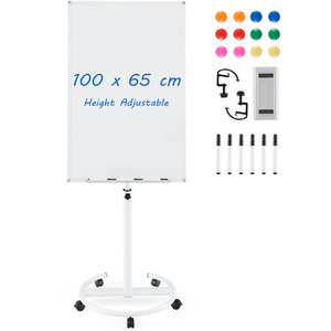 Mobile Magnetic Whiteboard - White by Costway