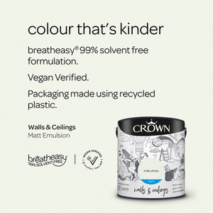 Crown Matt Breatheasy Emulsion Paint - Milk White by Crown Paints