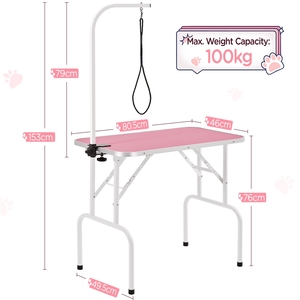 Pet Foldable Grooming Table with Loop Noose by Yaheetech