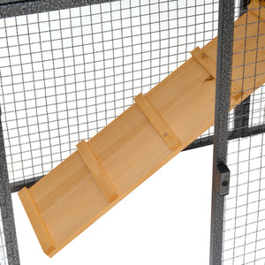 PawHut Wood Metal Small Animal Hutch Elevated - Yellow by PawHut