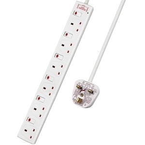 6 Gang Individually Switched Surge-Protected Extension Lead by ExtraStar