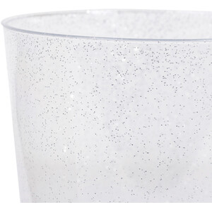 Pack of 8 Silver Sparkle Wine Glasses - Silver