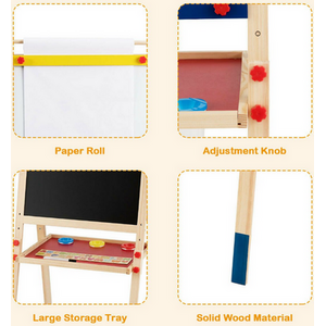 3 in 1 Kids Double Sided Easel - Natural