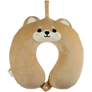 Relaxeazzz Memory Foam Plush Travel Pillow - Shiba Inu Dog - Brown by Relaxeazzz