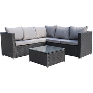 BIRCHTREE Rattan Furniture Set RFS08 - Black by BIRCHTREE