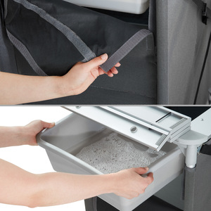 Camping Kitchen with 4 Shelves and Sink - Grey by tectake