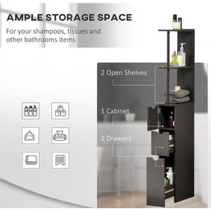 HOMCOM Tall Bathroom Cabinet Bathroom Storage Cabinet with Drawers by HOMCOM