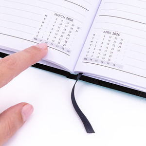 2025-2026 Academic A5 Week to view Diary - Black by Evelay Ltd