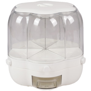 6-Gird Round Cereal Dispenser with Buttons - White by Kidkid