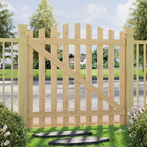Solid Wood Garden Gate with Z-Shaped Structure by Livingandhome