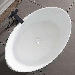 San Sebastian Freestanding Matt Stone Bath - White by Fino Stone