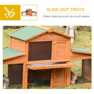 PawHut Deluxe Fir Wood Pet Hutch - Yellow by PawHut