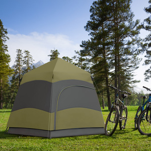 Outsunny Six Man Hexagon Pop Up Tent A20-056V00DG - Deep Green by Outsunny