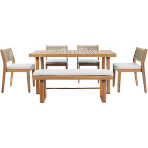 Brooke 6 Piece Dining Set - Wood by Malay