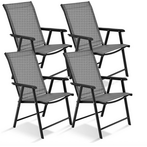 Set of 4 Folding Garden Chairs by Costway