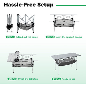 Patio Folding Camping Table by Costway