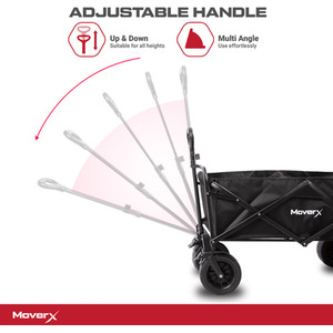Folding Camping Trolley on Wheels Festival Wagon - Black by MoverX