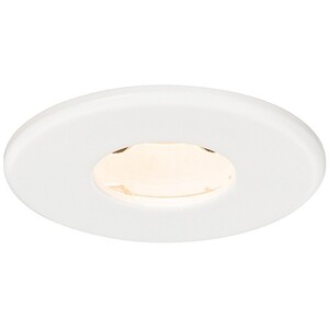 Shieldplus Fire Rated Bathroom Recessed Light Matt White, Glass IP65, GU10 - Glass