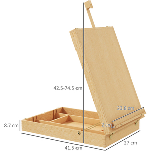 Vinsetto Table Easel Box Hold Canvas up to Adjustable Table Box Easel - Natural by Vinsetto