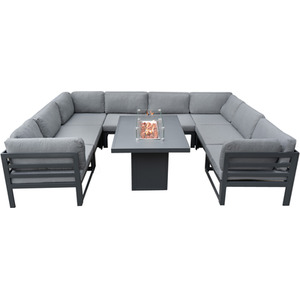 Modular Garden Furniture Set with Fire Pit - Grey by Jardi