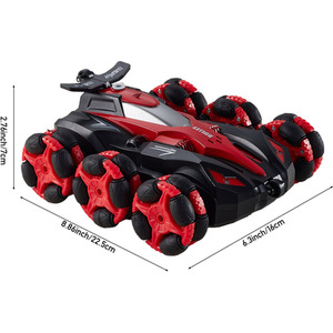 Spray Drift Remote-Controlled Stunt Car Toy - Red / 22.5cm by komore