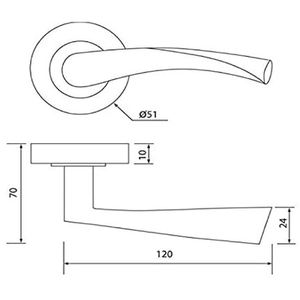 Astrid Door Handles Latch Twist Lever on Rose - Black Nickel - Black by Betley Butterfly