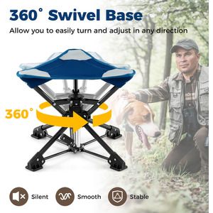 Swivel Hunting Chair Folding Camping Stool by Costway