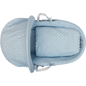 Blue Dimple Grey Wicker Moses Basket - Blue by Kinder Valley