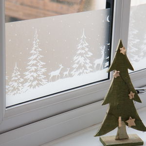 dc fix Winter Xmas Border Forest Static Cling Vinyl for Windows - white by d-c-fix