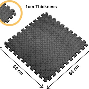 Interlocking Exercise EVA Foam Gym and Yoga Mat - Black by Unbranded