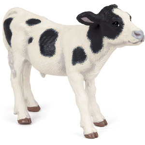 PAPO Farmyard Friends Black and White Calf Toy Figure - Black by PAPO