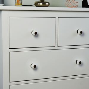 Round Ceramic Cabinet Knobs Pack of 6 White - White by Nicola Spring