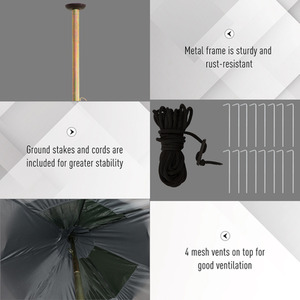 Outsunny 6 Men Tipi Tent - Olive Green, Grey by Outsunny