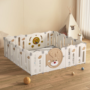 Foldable Baby Playpen - White / 14 Panels by Dekko
