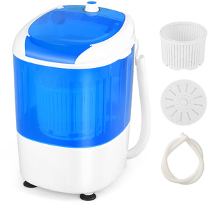 2 in 1 Mini Single Tub Washer Semi-automatic Spin Dryer - Blue by Costway